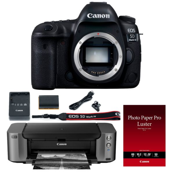 Canon EOS 5D Mark IV DSLR Camera with PIXMA PRO-10 Pro Printer Bundle